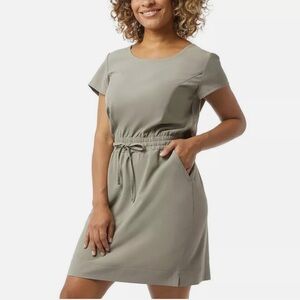 32 DEGREES COOL 1748960 SHADOW (GREEN) ELASTIC WAIST TWILL DRESS